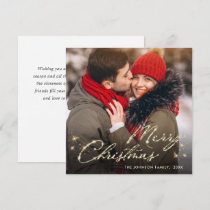 Tarjeta Festiva Fotos de Navidades de oro modernos saludan