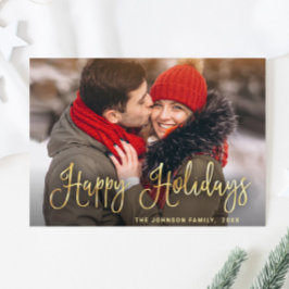 Tarjeta Festiva Fotos de Navidades de oro modernos saludan