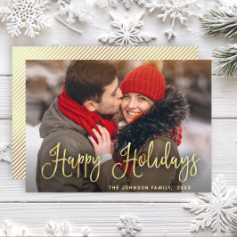 Tarjeta Festiva Fotos de Navidades de oro modernos saludan