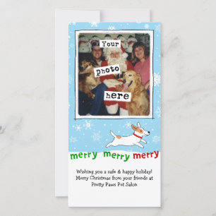 Tarjeta Festiva Fotos de Navidades de Perro de Merry Jack Russell 