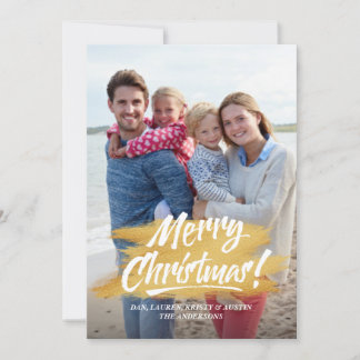 Tarjeta Festiva Fotos de Navidades del cepillo de oro navideño