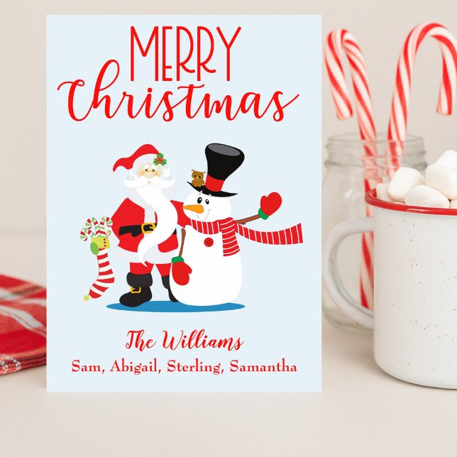 Tarjeta Festiva Fotos de Navidades Frosty Friends y Santa Cheer (Subido por el creador)