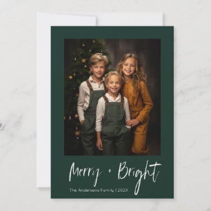 Tarjeta Festiva Fotos de navidades meridionales y brillantes, verd