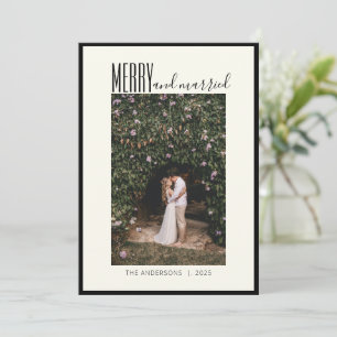 Tarjeta Festiva Fotos de Navidades Mínimos Elegantes Casados