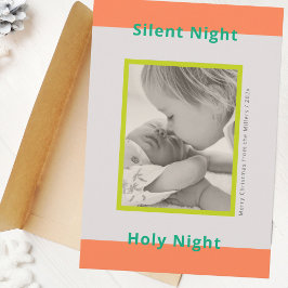 Tarjeta Festiva Fotos de navidades retro saludan a recién nacido