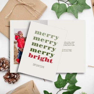 Tarjeta Festiva Fotos de Navidades rojos mínimos modernos y brilla