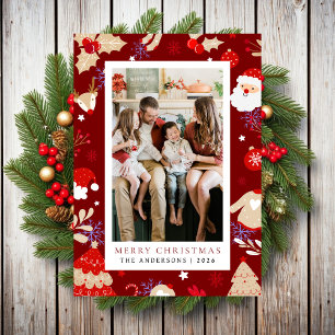 Tarjeta Festiva Fotos de Personajes Navideños Coloridos y Capricho