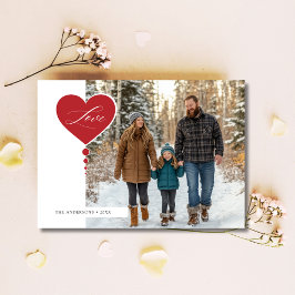 Tarjeta Festiva Fotos de San Valentín de la Familia con Caligrafía