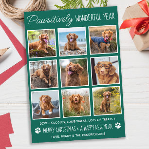 Tarjeta Festiva Fotos de un Mascota de Collage Cute Año Maravillos