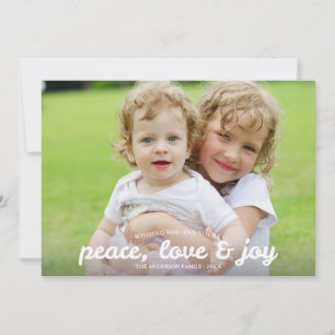 Tarjeta Festiva Fotos de vacaciones de amor por la paz y alegría