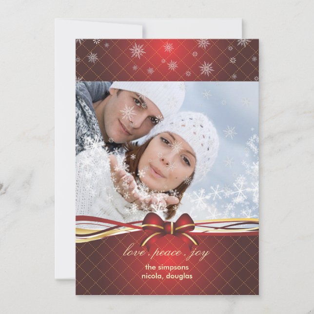 Tarjeta Festiva Fotos de vacaciones, personalizar tu texto (atrás) (Anverso)