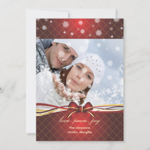 Tarjeta Festiva Fotos de vacaciones, personalizar tu texto (atrás)