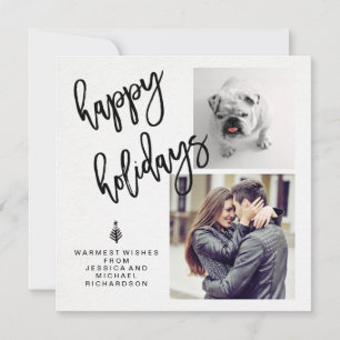 Tarjeta Festiva Fotos de vacaciones y tipografía sobre papel acuar