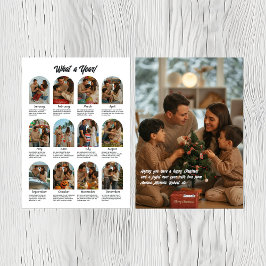Tarjeta Festiva Fotos del Año en Colage Navideño Familiar