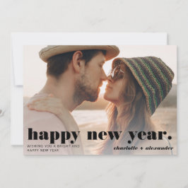 Tarjeta Festiva Fotos del año nuevo del guión simple y negrita