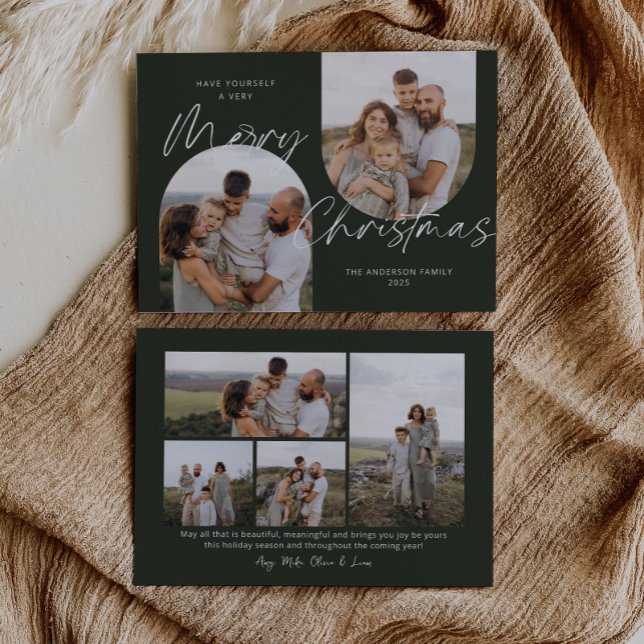 Tarjeta Festiva Fotos del Arco Verde Navidades de escritura elegan (Subido por el creador)