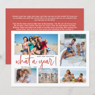 Tarjeta Festiva Fotos del collage del año en revisión anual