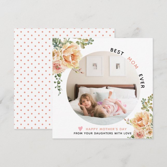 Tarjeta Festiva Fotos del Día de la Madre Mejor Madre (Anverso / Reverso)