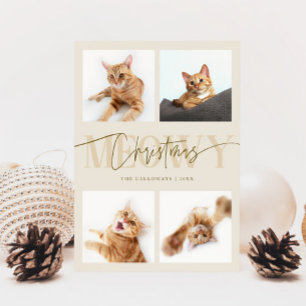 Tarjeta Festiva Fotos del gato de Meowy Navidades Navidades de cre