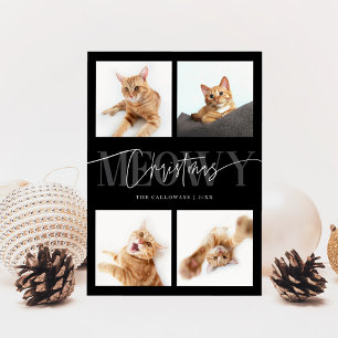 Tarjeta Festiva Fotos del gato de Meowy Navidades Navidades negros
