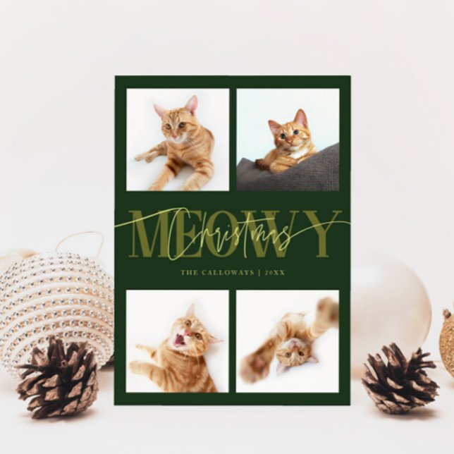 Tarjeta Festiva Fotos del gato de Meowy Navidades Navidades verdes (Subido por el creador)