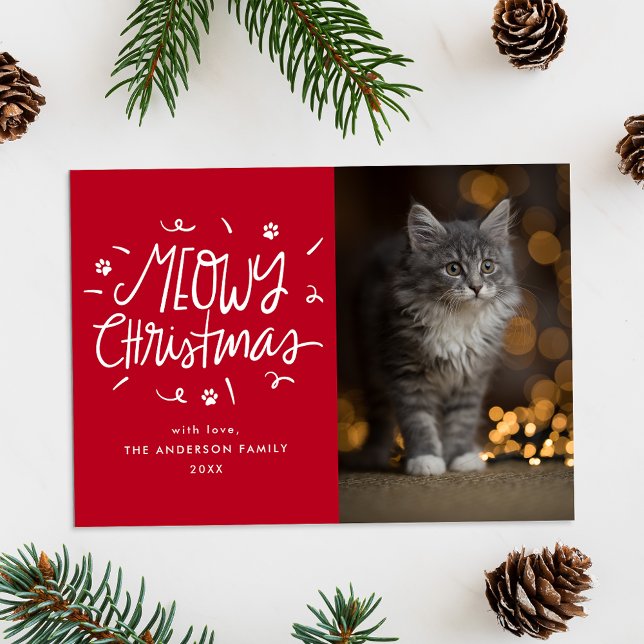 Tarjeta Festiva Fotos del gato rojo de los Navidades Meowy capatac (Subido por el creador)