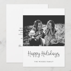 Tarjeta Festiva Fotos del guión caprichoso de Happy Holidays