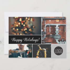 Tarjeta Festiva Fotos del logo de Happy Holidays Plumber Business