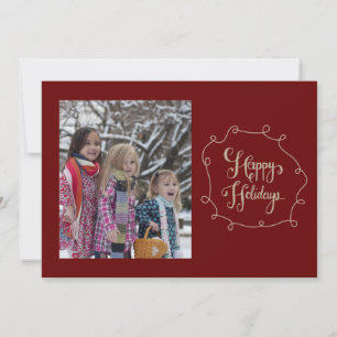 Tarjeta Festiva Fotos del marco del doodle de Happy Holidays