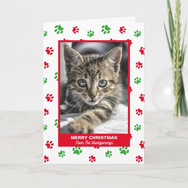 Tarjeta Festiva Fotos del Mascota de las pinturas verdes rojas de  (Anverso)