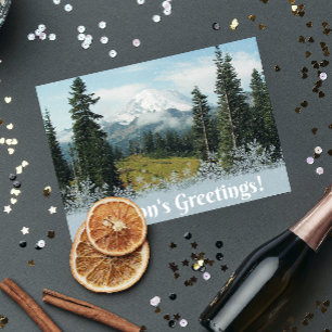 Tarjeta Festiva Fotos del paisaje montañoso de los saludos de temp