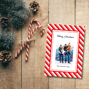 Tarjeta Festiva Fotos del Personalizado Merry Christmas Candy Cane