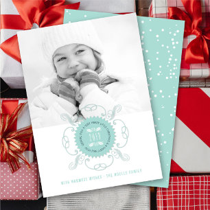 Tarjeta Festiva Fotos del sello de Año Nuevo Feliz a pequeños Navi