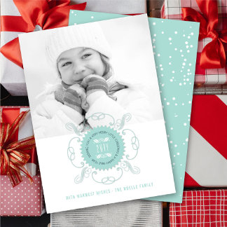 Tarjeta Festiva Fotos del sello de Año Nuevo Feliz a pequeños Navi