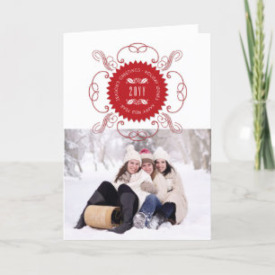Tarjeta Festiva Fotos del sello de Año Nuevo: Saludos de temporada