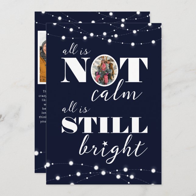 Tarjeta Festiva Fotos divertidas de familia, no todo es calma (Anverso / Reverso)