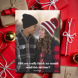 Tarjeta Festiva Fotos divertidas de la familia de Navidades fallec