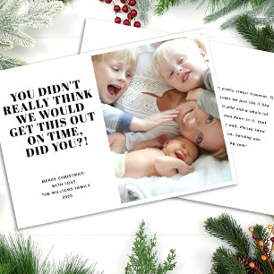 Tarjeta Festiva Fotos divertidas de la familia navideña de último