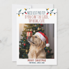 Tarjeta Festiva Fotos divertidas de Navidades de perros con nombre