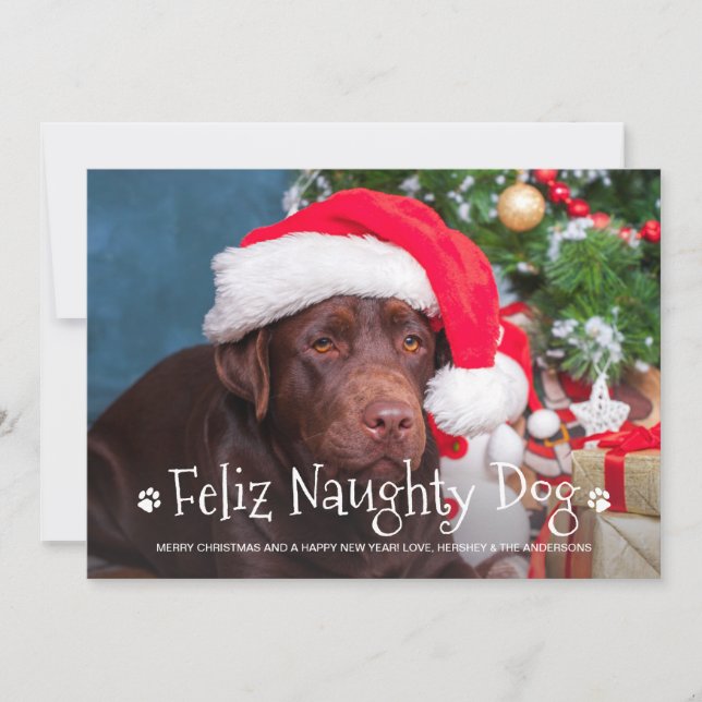 Tarjeta Festiva Fotos divertidas Mascotas personalizadas de Feliz  (Anverso)