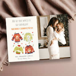 Tarjeta Festiva Fotos divertidas Navidades de invierno aprecian a