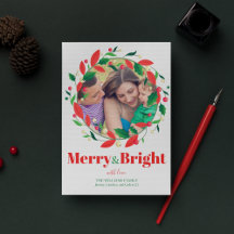 Fotos familiares de Merry & Bright Holly Wreath Cu