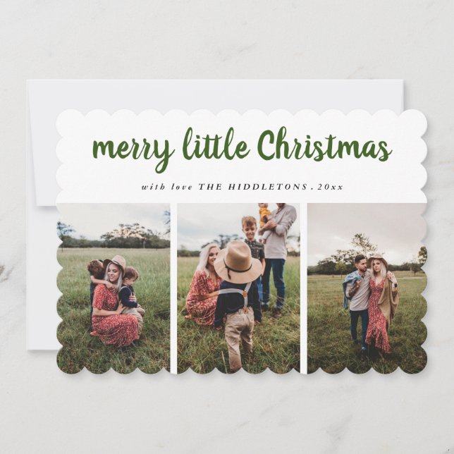 Tarjeta Festiva Fotos familiares de merry Little Navidades (Anverso)