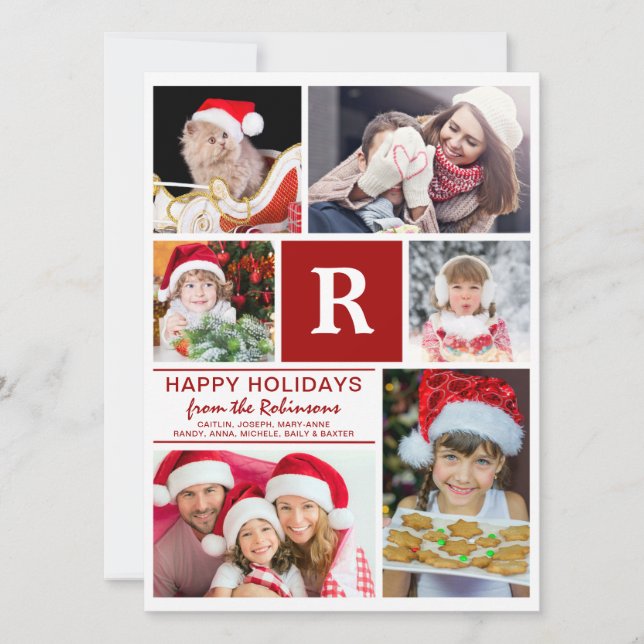 Tarjeta Festiva Fotos familiares de Navidades DYI o Año Nuevo (Anverso)