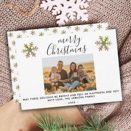 Tarjeta Festiva Fotos familiares de Snack Ferry Christmas Script