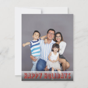 Tarjeta Festiva Fotos familiares Felices vacaciones con texto de f