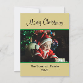Tarjeta Festiva Fotos familiares Festividades de Ornamentos de Oro