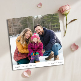 Tarjeta Festiva Fotos familiares minimalistas boho para San Valent