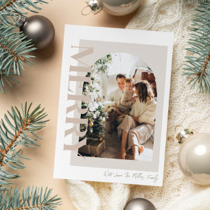 Tarjeta Festiva Fotos familiares morales modernas y neutrales