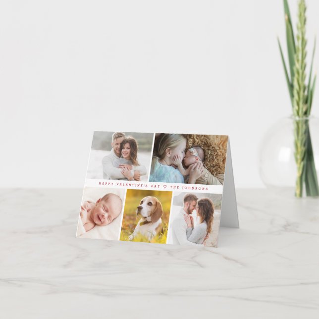 Tarjeta Festiva Fotos familiares personalizadas modernas de feliz  (Anverso)